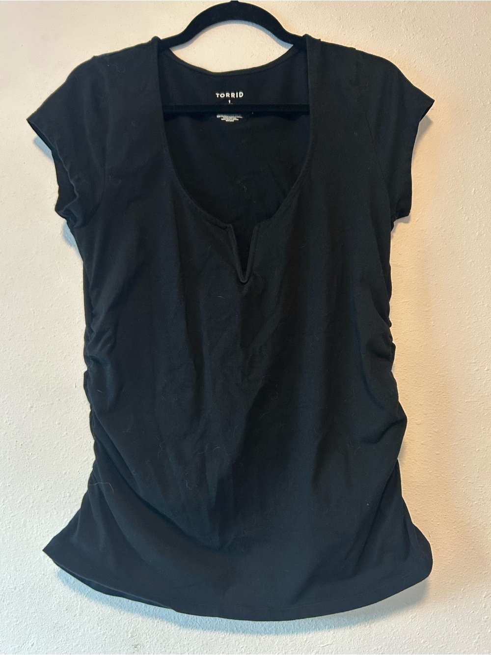 torrid Black Cap Sleeve Notch Neck Top